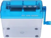 Manual Shredder Strip Cut Shredding Machine Desktop A6 Paper Cutting Tool Blue for Office School Home Use