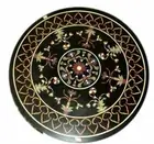 30" black center coffee marble table top inlay malachite home decor c01