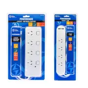 The Brute Power Co. 4 Socket Powerboard White - 2 USB Ports
