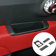 Carbon Fiber Rearview mirror adjustment switch frame Fit For Fiat 500 2011--2019