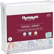 Opossum by Protect-A-Bed Tencel Jersey Waterproof Fitted Mattress Protector, Queen Bed Size