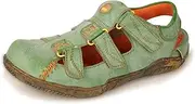 [TMA EYES] Womens Leather Sandals Outdoor Hiking Sandals Waterproof Athletic Sports Shoes Closed Toe Sandals