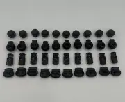 10/10/10/10 Mix Pack Plastic Cord Locks Stopper Single Hole Spring Toggle Black