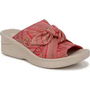 BZees Smile Wedge Slide Sandal in Coral at Nordstrom, Size 10