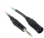 Rockville RCXMB3G 3' Male REAN XLR to 1/4'' TRS Cable Green 100% Copper