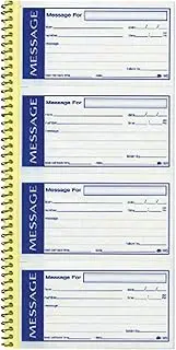 Adams Tops Write 'N Stick Spiral Message Pad, 200 Carbonless Sets Per Pad, 5.25 x 11 Inches, White/Yellow (SC1153WS)