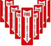 (12) SELF-ADHESIVE VINYL (4"X12") "FIRE EXTINGUISHER ARROW" SIGNS..NEW