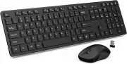 Wireless Keyboard and Mouse Combo, 2.4G USB Quiet Cordless Mouse Keyboard