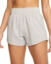 Nike One Women's Dri-FIT High-Waist 3" Brief-Lined Shorts Sz XXL Light Iron Ore