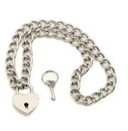 Heart Padlock Chain Sid Vicious Style Pendant Punk Goth Thrash Metal