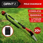 Giantz Cordless Pole Chainsaw Electric Saw 20V Lithium-Ion Tool Battery Pruner
