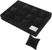 [Minkissy] Jewelry Bracelet Organizer Tray with Mini Pillows for Watches and Bangles Elegant Display Holder for Home and Retail Use Secure and Stylish Storage