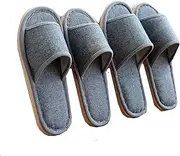 6 Pair of Open Toe Breathable Slippers,Solid Color Casual Slippers,Spa Slippers for Guests, Hotel, Travel, Unisex Universal Size Washable (6 gray large size)
