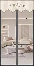Door Curtain, PVC Transparent Insulated Door Curtain, Windproof Magnetic Thermal Door Cover with Hook and Loop Straps, Self-Closing, Weighted Bottom, for Kitchen(90 * 240cm/35 * 94in)
