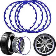 Rim Protector Alloy Wheel Protectors Car Wheel Rim Protector Ring Car Vehicle Wheel Rims Protectors Decor Strip 4 Pcs / 17-20In G20240113(Color:Red,Size:20in)(Blue,17in)