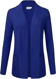 [JJ Perfection] Women's Open Front Knit Long Sleeve Pockets Sweater Cardigan