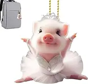 [Generic] Hog Rearview Pendant - Cute Hog Rearview Pendant Decoration - Acrylic Auto Interior Decoration, 2D Rearview Pendant for Kids Women