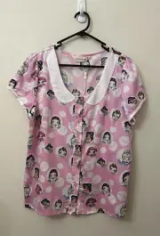 BNWT Peter Alexander Women’s Pink Disney Princess Pyjama Top - Size M RRP$89.95