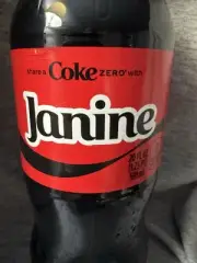 Share a Coke with Janine 2025 Personalized Gift Coca~Cola Bottle 20oz Zero