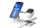 OROTEC Wireless Charger 7 in 1, Magnetic Fast Wireless Charging Station for Apple and Samsung Devices with LED Light