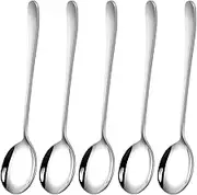 New Long Handle Spoon Household Kitchen Soup Spoons Cutlery Set Dessert Coffee Teaspoon Flatware Utensils(5PCS)