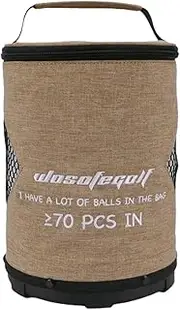 Golf Pouch Bag,Zipper-Enclosed Large Capacity Cylinder Golf Ball Bag - Foldable Compact Storage Pouches, Multifunctional Lightweight Portable Golf Sack for Pingpong