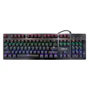 MK-X80 104 Key USB Wired RGB Backlight Blue Switch Mechanical Gaming Keyboard for PC Laptop