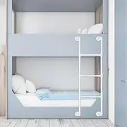 White RV Bunk Ladder, 100-300cm Wall Mounted Attic Loft Ladder Industrial Iron Pipe Bunk Bed Ladder, Universal Climbing Ladder for Dorm Library Bed Deck Balcony(155cm/61in)
