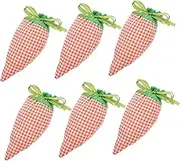 LIFKOME 6pcs Carrot Bunch Pocket Goodie Bags Carrots Candy Bag Carrot Drawstring Bag Goody Bags Party Bags Candy Packaging Bag Plush Fabrics