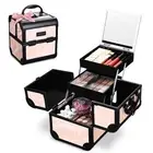 Byootique Makeup Train Case Cosmetic Organizer w/ Mirror Tray Artist CB Dusk