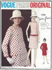 1960s Vintage VOGUE Sewing Pattern B34 DRESS & JACKET OUTFIT (1502R) Nina Ricci