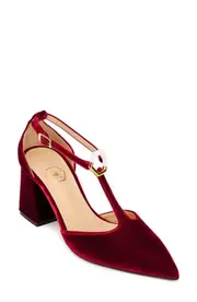 Nalebe Doxa Ankle Strap Pointed Toe Pump in Maroon at Nordstrom, Size 11Us