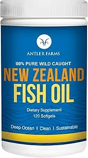 100% Pure Wild Caught New Zealand Fish Oil from Deep Ocean, Cold Water Fish, 120 Softgels - Clean, Fresh Omega-3 EPA + DHA Supplement, Keto Friendly, Super Clean