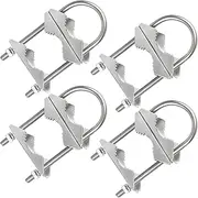 MOOKEERF 4 PCS U Bolts Antenna Mast Clamp with V Jaw for 1-1.8" OD Poles, Heavy Duty Antenna Mast to Mast Mount Bracket Kit Ham TV Antennas, Security Cameras, Outdoor Lights