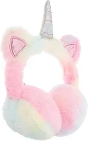 [Baluue] Unicorn Earmuff for Women Plush Fuzzy Ear Warmers Cute Winter Headband Stylish Outdoor Ear Protection Cold Weather Activities