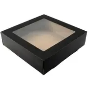 Eco Black Grazing Boxes with Lids 22.5cm x 22.5cm x 6cm (Pack of 2)