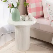 Tully White Fluted Side Table [HABLTULLY22A]