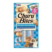 Inaba Churu Bites Cat Treats Chicken Recipe Wraps - Tuna With Scallop Filling (3 x 10g packs)