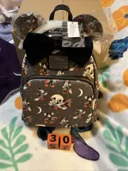 Loungefly Disney Mickey Minnie Halloween Vampire Witch mini bow backpack NWT