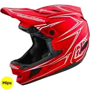 Troy Lee Designs D4 Composite with MIPS Helmet TLD BMX MTB DH Gear Pinned - Red