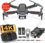 Drone with 4K Camera Foldable RC Quadcopter Brushless Motor 2 Batteries Storage