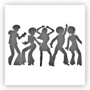 Disco 70s Dance Party Stencil - Choose a Size - Laser-Cut Reusable Plastic