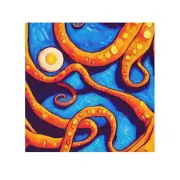 Orange Squid Tentacles Face Towel