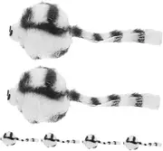 Milisten Comfortable Plush Mouse Toys for Indoor Cats Interactive Catnip Toys 6 Pack Black White Striped