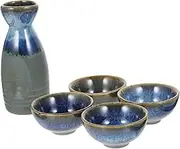 Zerodeko 1Set Japanese Style Ceramic Sake Pot and Wine Cups for Home Entertaining Smooth Surface Family Gatherings
