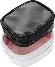 [YOSADIER] 2PCS Lens Case Holder DIY Storage Pouch Black and Durable PU Material Capacity for Glasses and Accessories Easy Zipper Design for Practical Use