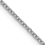 14K White Gold 24 Inch 1.4mm Round Open Wide Link Cable With Lobster Clasp Chain