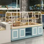 《公司貨》食品展示櫃 保溫櫃 麵包櫃 展示櫃 麵包中島櫃弧形玻璃蛋糕店模型展示櫃烘培邊櫃展示架