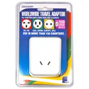 Jackson Travel Power Adaptor AUS/NZ To Worldwide Countries w/ 2x USB Ports