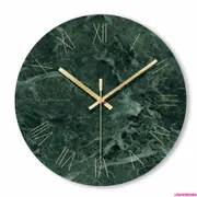 交換禮物-廠家網紅款簡約時尚鐘表北歐靜音客廳鐘表個性大理石藝術玻璃鐘